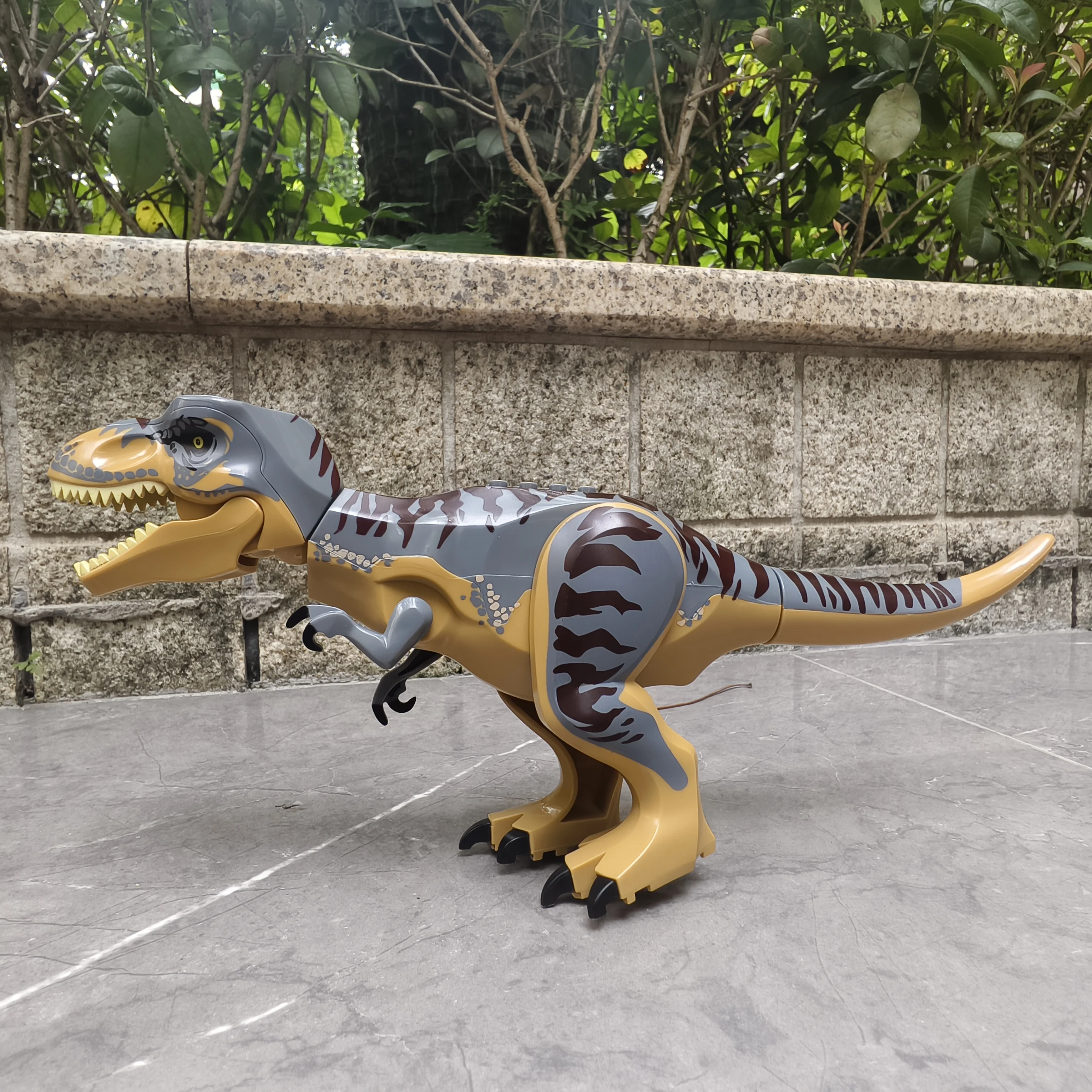 مجموعة مكعبات بناء ديناصور كبيرة على شكل عمود الفقري T-Rex - لعبة جذعية تعليمية للأطفال مجموعة بناء المفترس الجوراسي هدية