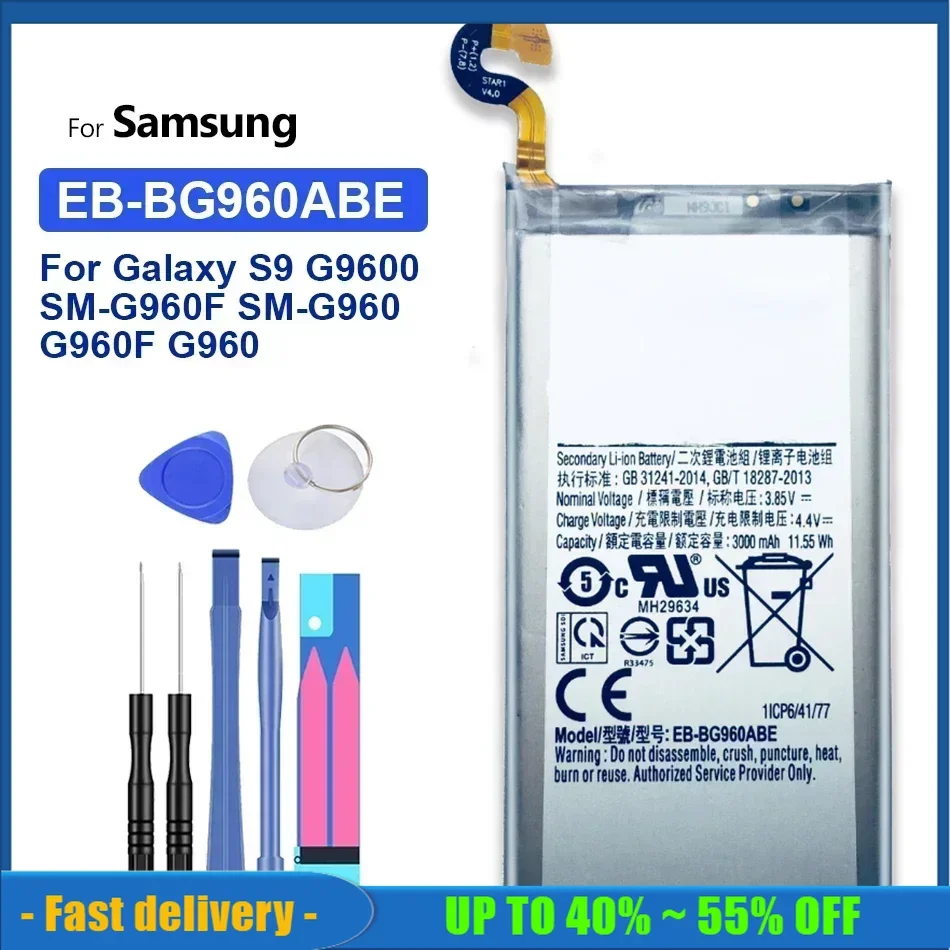 

Bateria 3000mAh EB-BG960ABE Mobile Phone Battery For Samsung GALAXY S9 G9600 G960F SM-G960 High Quality Smartphone Batteries