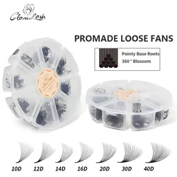 GLAMLASH Loose 10D12D14D16D20D30D40D Pointy Base Lash Mix Length Middle Stem Premade Volume Fans Eyelash Extensions Makeup