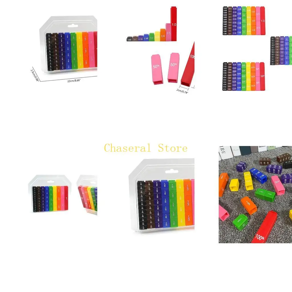 

E7CE Яркие Цветные Дроби Процентный Куб Математические Материалы Единица Дроби