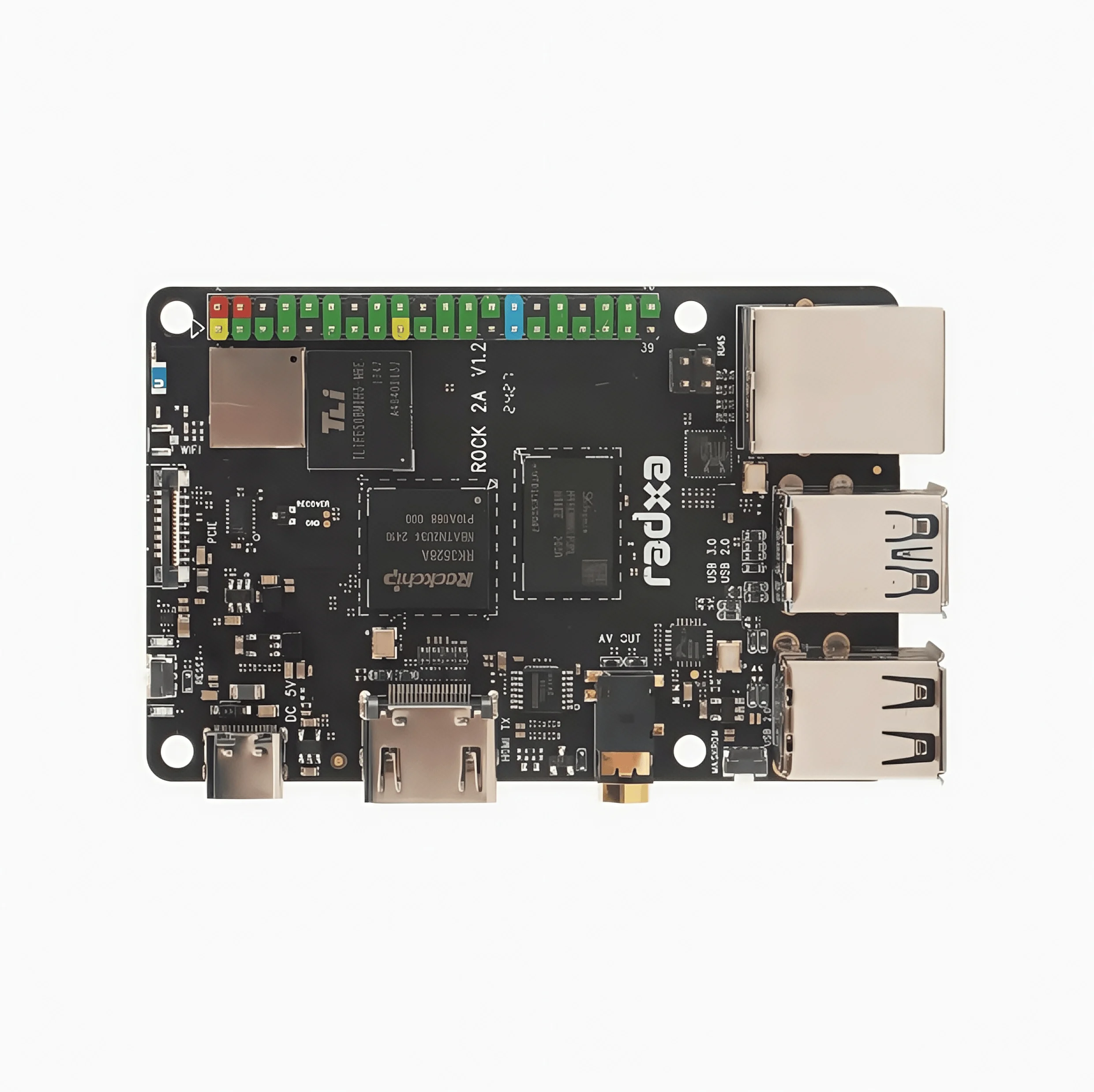 لوحة تطوير وحدة المعالجة المركزية Radxa ROCK 2A RK3528A رباعية النواة لوحة واحدة للكمبيوتر تدعم وحدة معالجة الرسومات و4K