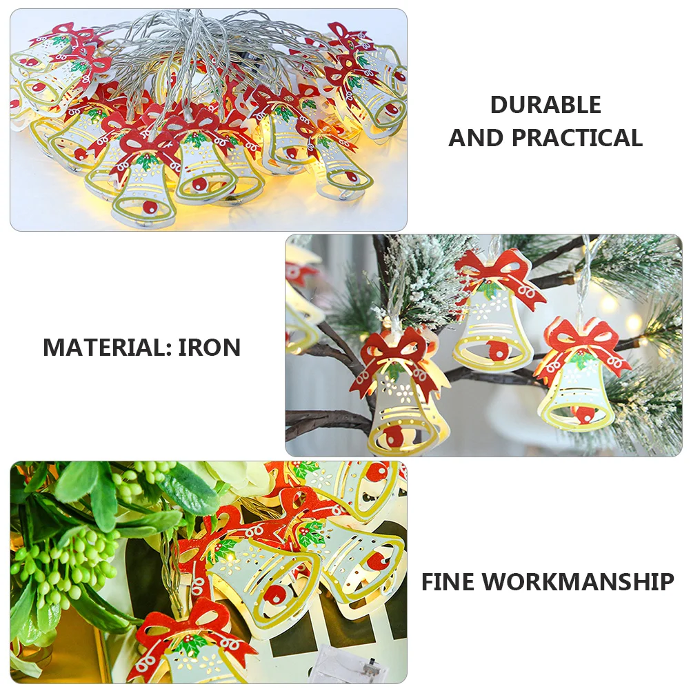

Decorative Bell String Lights Premium Iron Christmas Tree Living Room Wall Festival Lamps Lighting Party Ornaments