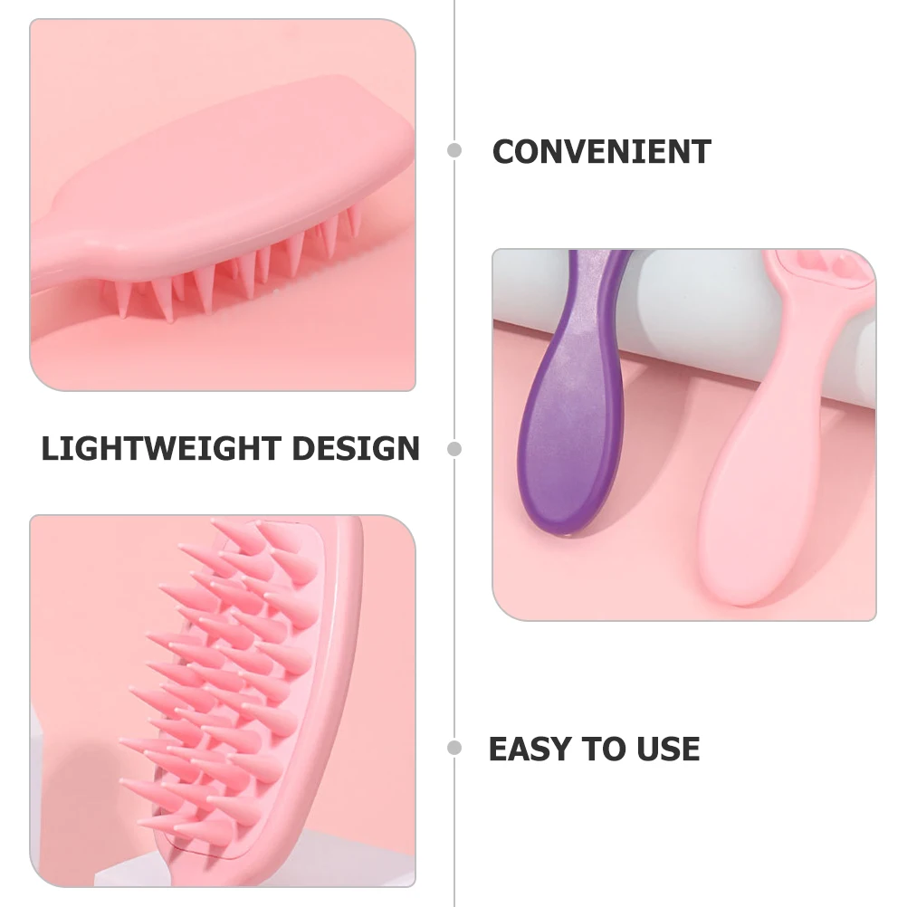 

3pcs Shampoo Massage Comb Scalp Massager Hair Scrubber for Shower Silica Gel Baby Deep Cleansing Dandruff Removal Lightweight