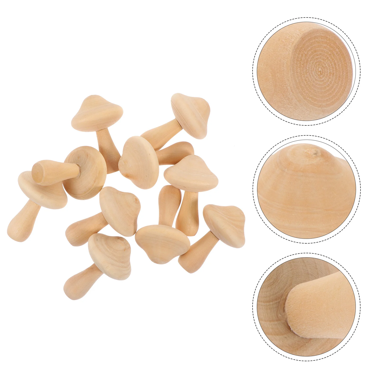 10 قطعة نماذج الفطر الخشبي دهان داي الفطر زينة صغيرة لمشاريع الحرف اليدوية الفطر الفارغ فطر الكتابة على الجدران #6