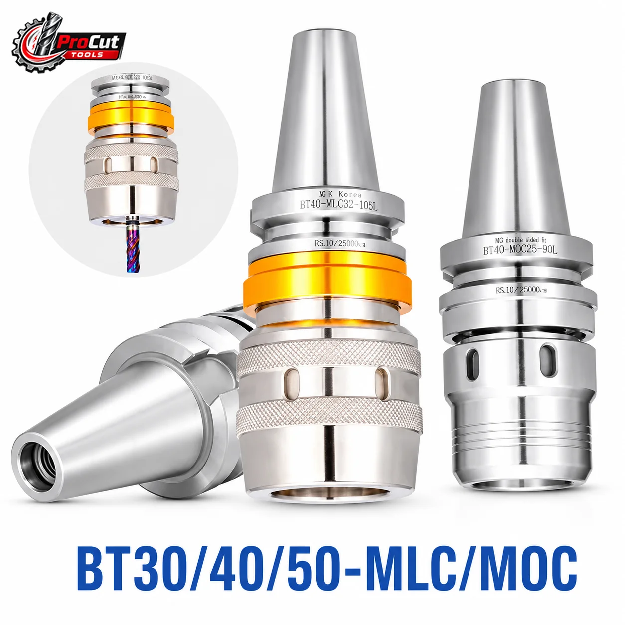 BT30 BT40 BT50 MLC MOC Powerful Tool Holder, SC16‑SC42 C16‑C42 Collet Chuck for CNC Milling Lathe Machine