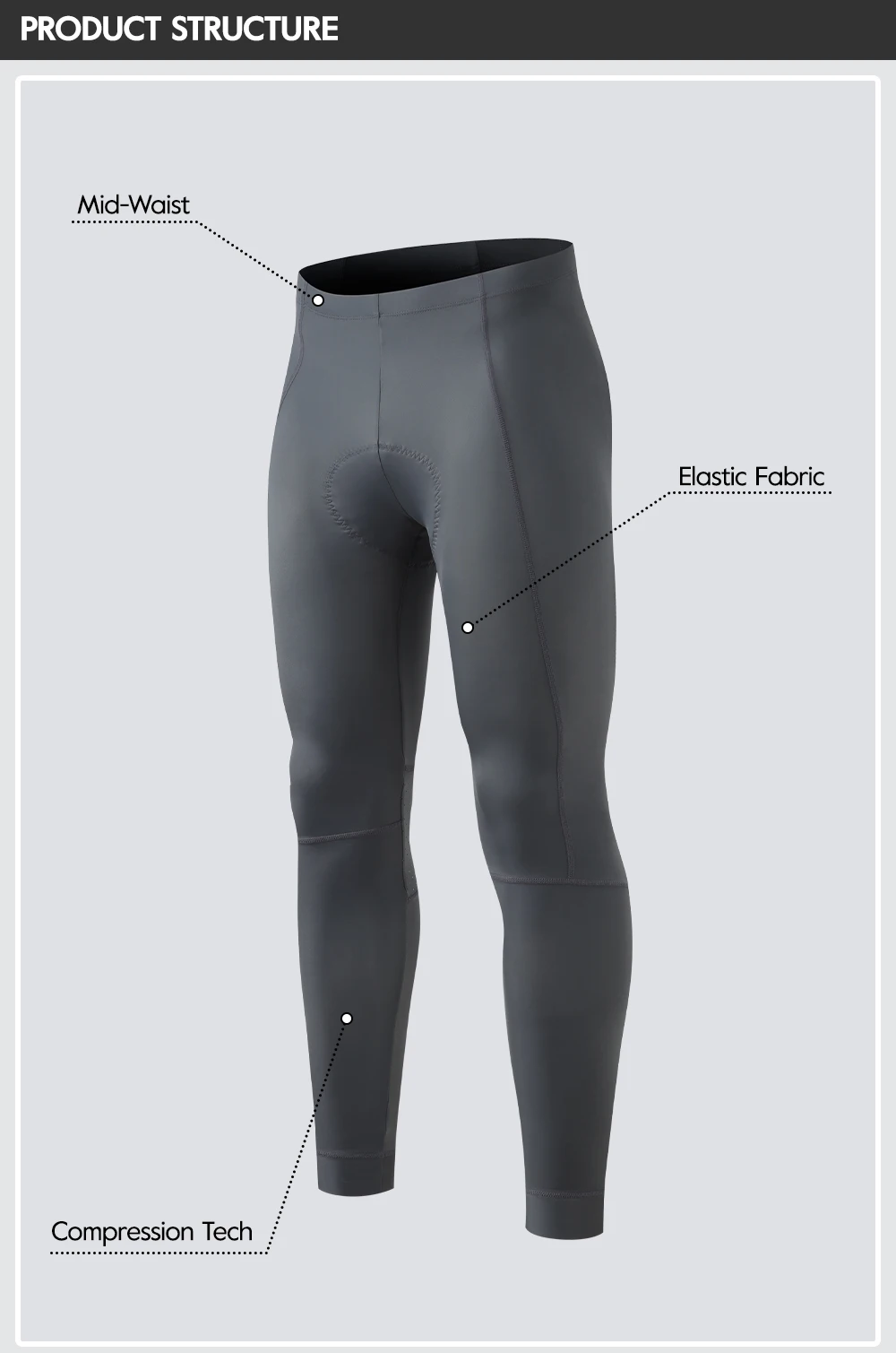 RION Herren Fahrradhose Fahrrad-Tights MTB Rennrad Mountainbike Kleidung Italienische DOLOMITI 8H Herbst Frühling Gepolsterte Uniformkleidung – Detail 9