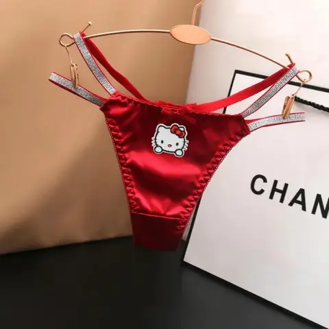 Anime Thong Y2K 헬로 키티 여성용 Sanrioed Kawaii 섹시한 뜨거운 여자 팬티 낮은 허리 속옷 패션 통기성 편안한 Best5