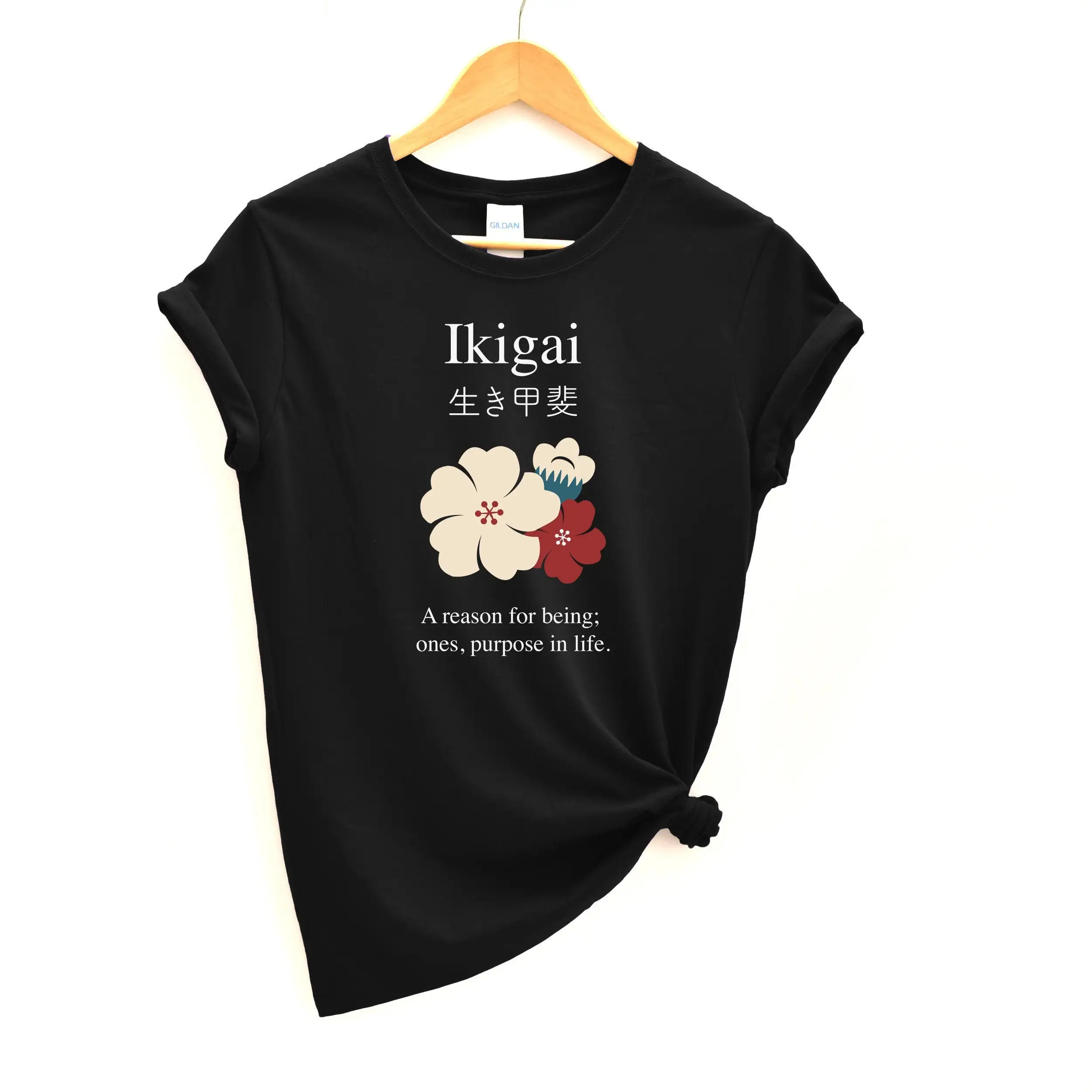 A Reason for Being Ikigai T Shirt Japanese Philosophy Self realization Meaning of Life Purpose Therapy Iimprovement