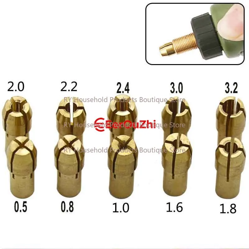 1pc Electric Mill Three Claw Copper Chuck Accessories Nut Copper Sandwich 0.5-3.2mm