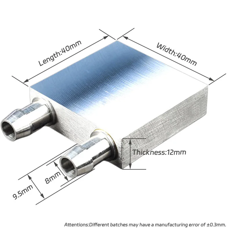 Water-cooled Exchanger Aluminium Water Cooling Waterblock Heatsink Block Liquid Cold For CPU GPU 40*40*12mm 80mm 120mm 160mm