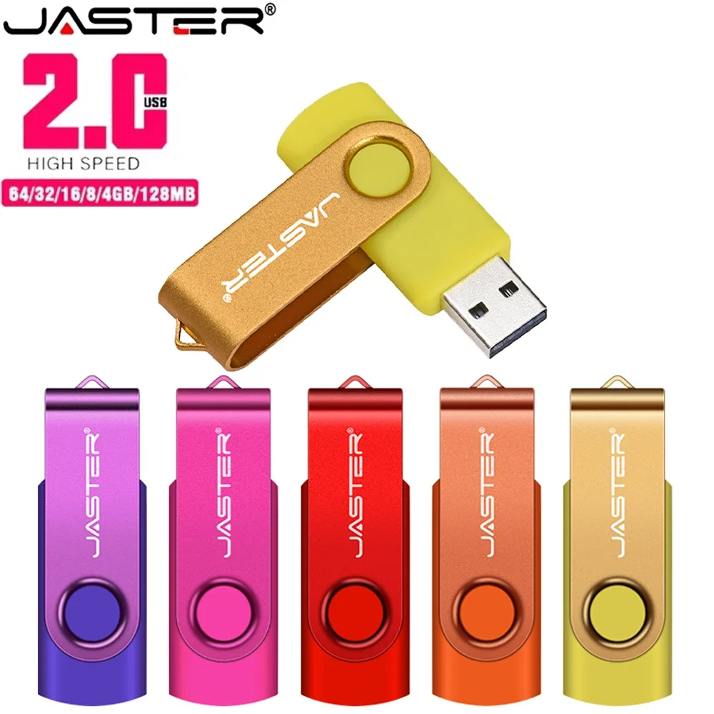 USB Stick Plastic USB Flash Drive 128GB White Memory Stick 64GB Rotatable Pen Drive 32GB Business Gift Pendrive 16GB for Laptop