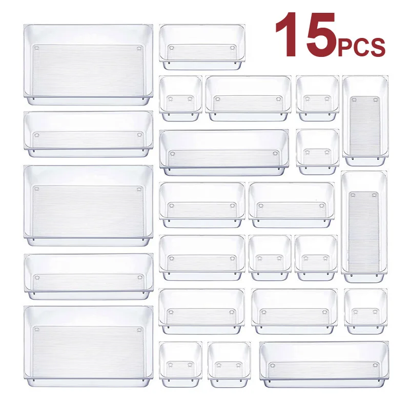 Acrylic Drawer Organizer Boxes Plastic Transparent Storage Box Makeup Organizer Jewelry Cosmetic Box Desktop Clear Organizer Box