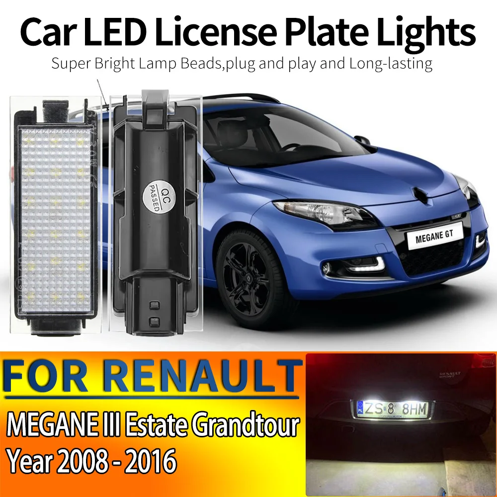 LED Number License Plate Light for RENAULT MEGANE III Estate Grandtour, Kz0/1 MEGANE III Estate Van Combi Van, Kz0/1 2008-2016