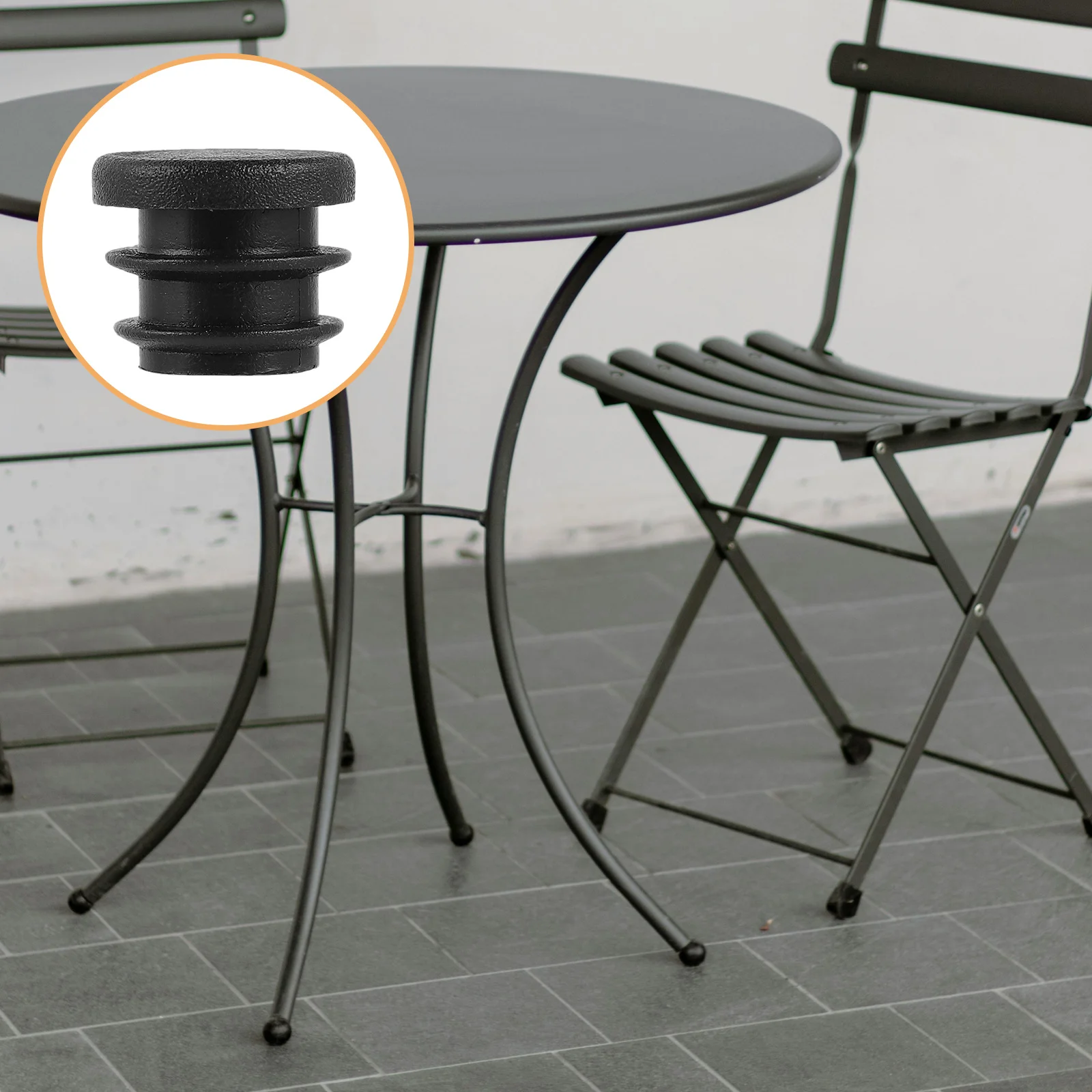 

50Pcs Round Black Plastic Chair Leg Caps 20Mm Tube End Inserts Floor Protectors Furniture Glide Stopper Covers