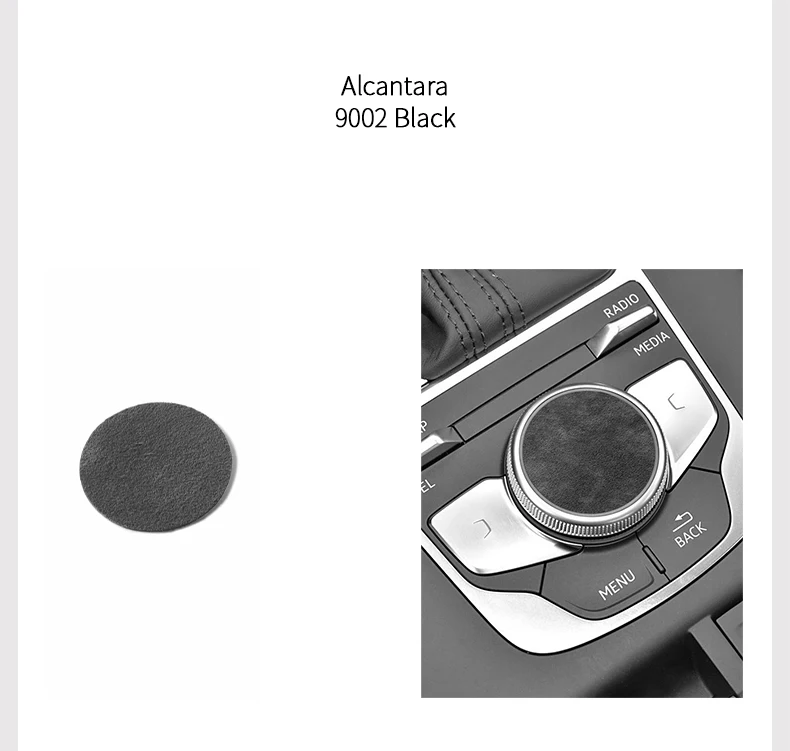 Für Audi 8V A3 S3 (2014-2019) Sportwagen Multimedia Knopf Trim Aufkleber Cover Panel aus Alcantara Innenzubehör – Detail 10