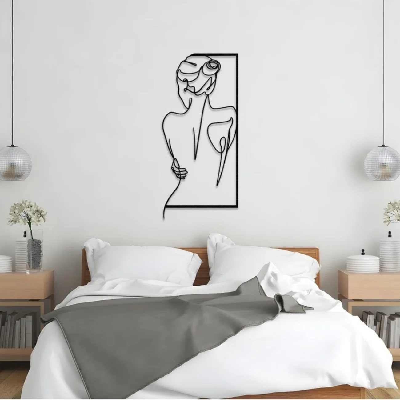 CIFBUY Metal Wall Art Woman Body Line Iron Sculpture Sensual Feminine Bathroom Home Decor Hanging Gift