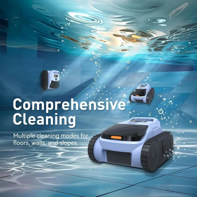 Новый пылесос для бассейна 2025 года для надземных и подземных бассейнов. Беспроводной роботизированный очиститель бассейна. Время работы 185 минут, светодиодный индикатор, самостоятельная подготовка.