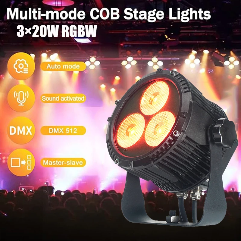 3x20W RGBW LED Par Wash Light DMX-besturing Flat Spotlight Beam Uplighting voor DJ Disco Club Wedding Party Church Stage Festival