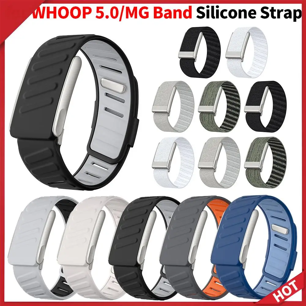

Suitable Soft Durable Sports Loop Replacement Nylon Bands Rugged Comfort Silicone Wristband for Whoop MG for WHOOP 5.0 Band