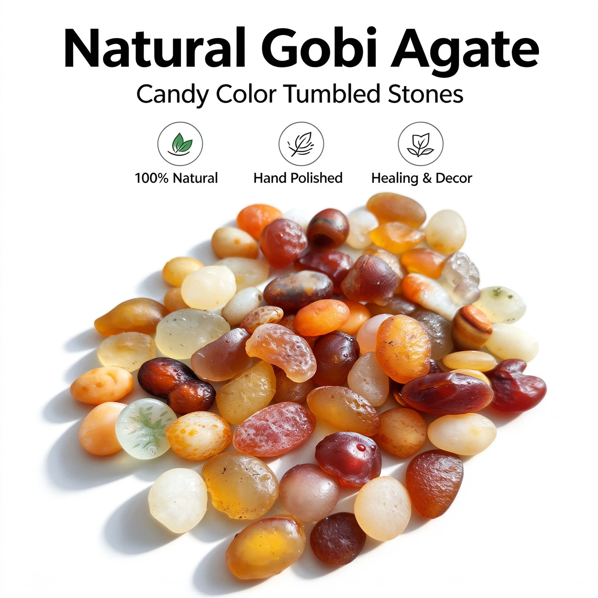 100% Natural Gobi Agate Rough Stones Polished Tumbled Crystal for Jewelry Making Reiki Meditation Decorative Pebbles for Home