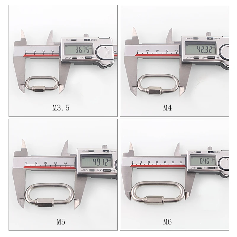 1 sztuk 304/316 ze stali nierdzewnej szybkie linki bezpieczeństwa karabińczyk sprzęt do wspinaczki karabinek łańcuch pierścień łączący M3.5 M4 M5 M6