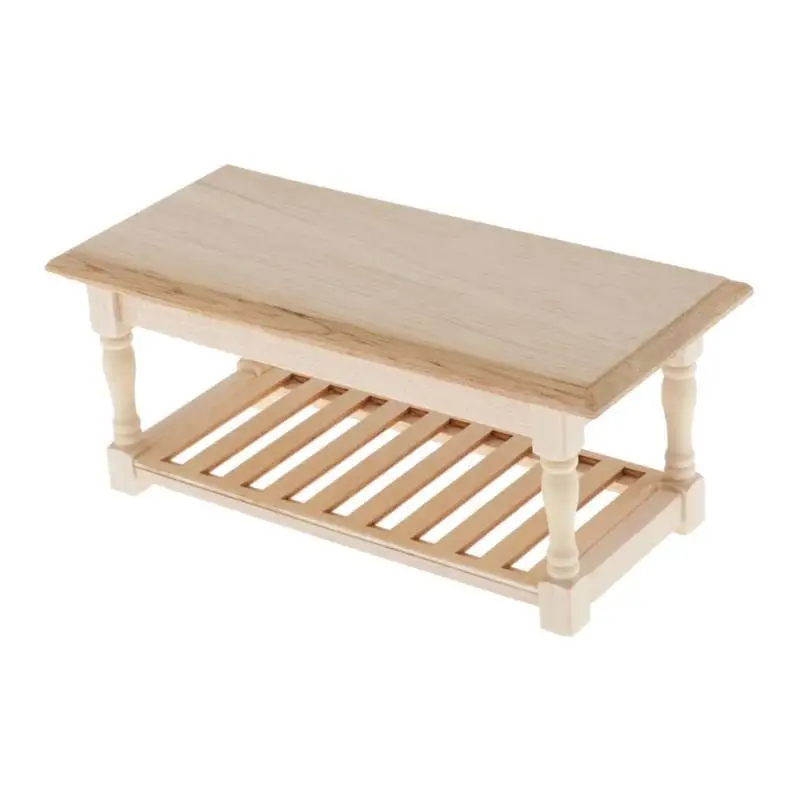 

Miniature Natural Wood Coffee Table Bedroom Decor Accessories