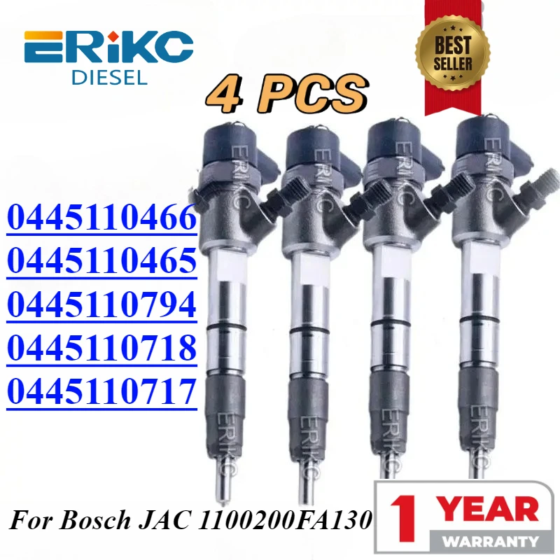 

4PC 0445110466 Diesel Injector 0445110465 0445110794 Fuel Oil Spayer 0445110718 0445110717 For JAC 1100200FA130