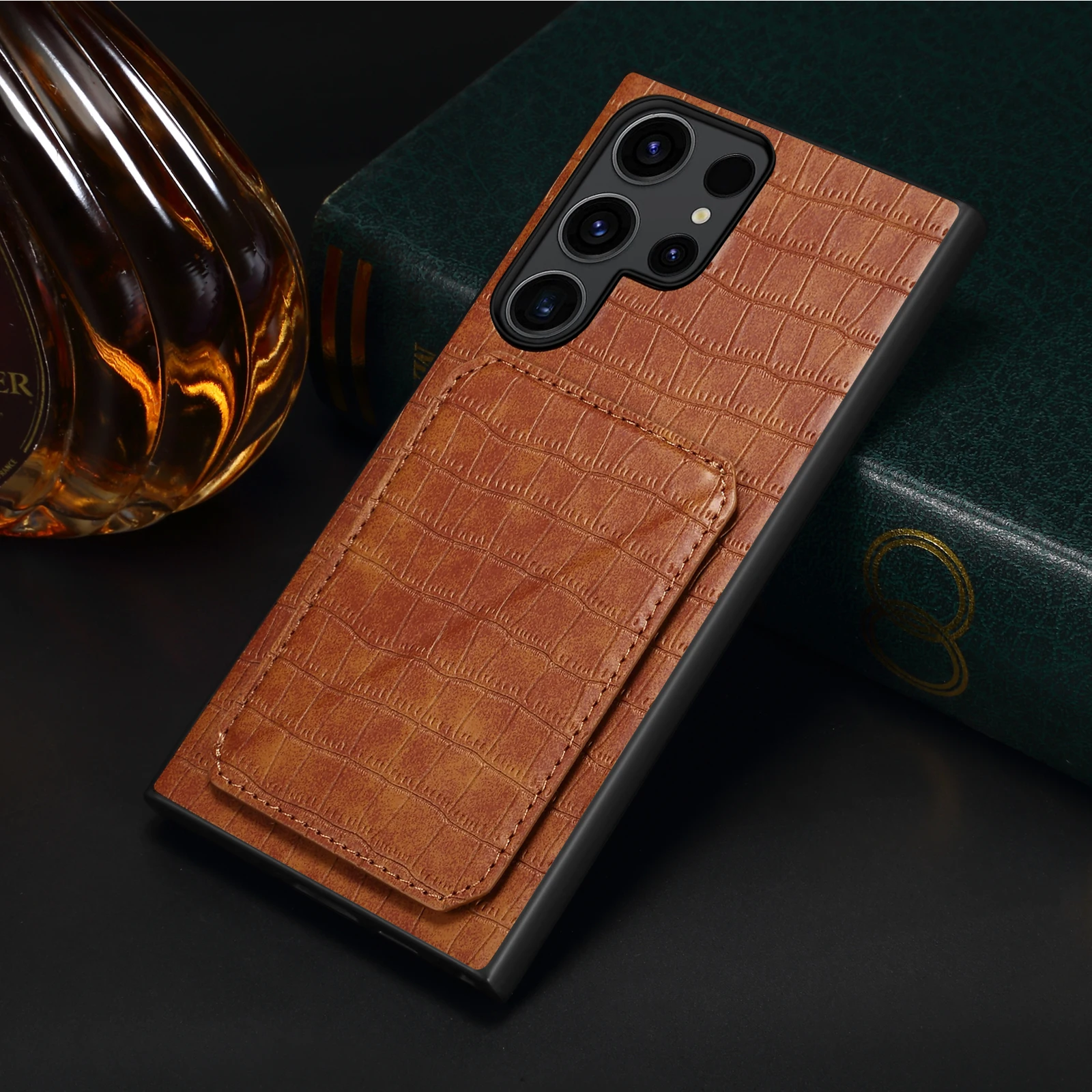 

Crocodile PU Leather Wallet Case For Samsung Galaxy S25/S24/S23 Ultra, Card Holder Kickstand Shockproof Protective Phone Cover