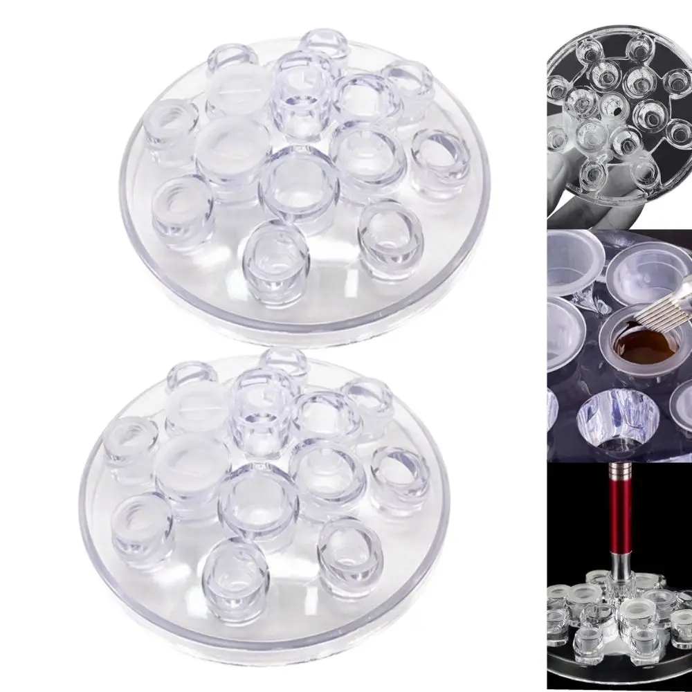 

Tattoo Ink Cup Holder Acrylic Sturdy 14 Holes Permanent Makeup Accessories Pigment Container for Salon & Home Tattoo Supplies