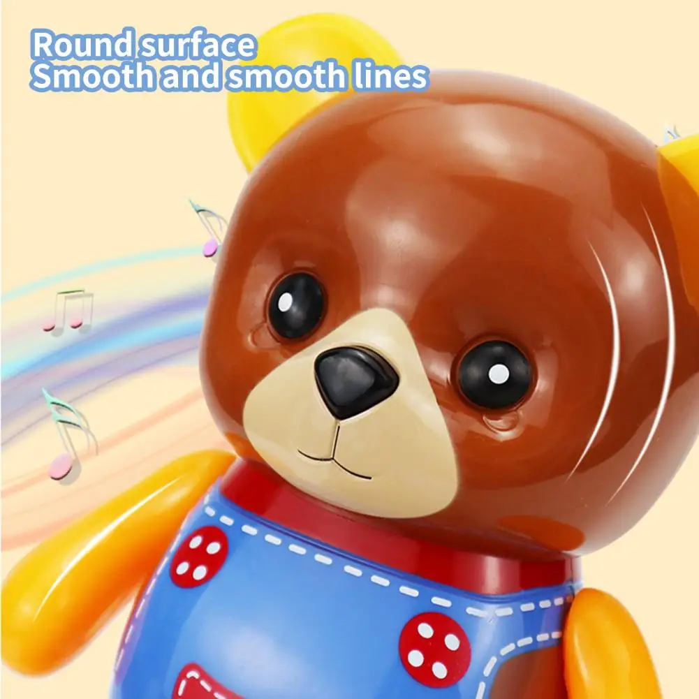 Funny Kids Toy Portable Baby Bear Toy Movable Dancing Bear Toy with Music Light  Intellectual Development