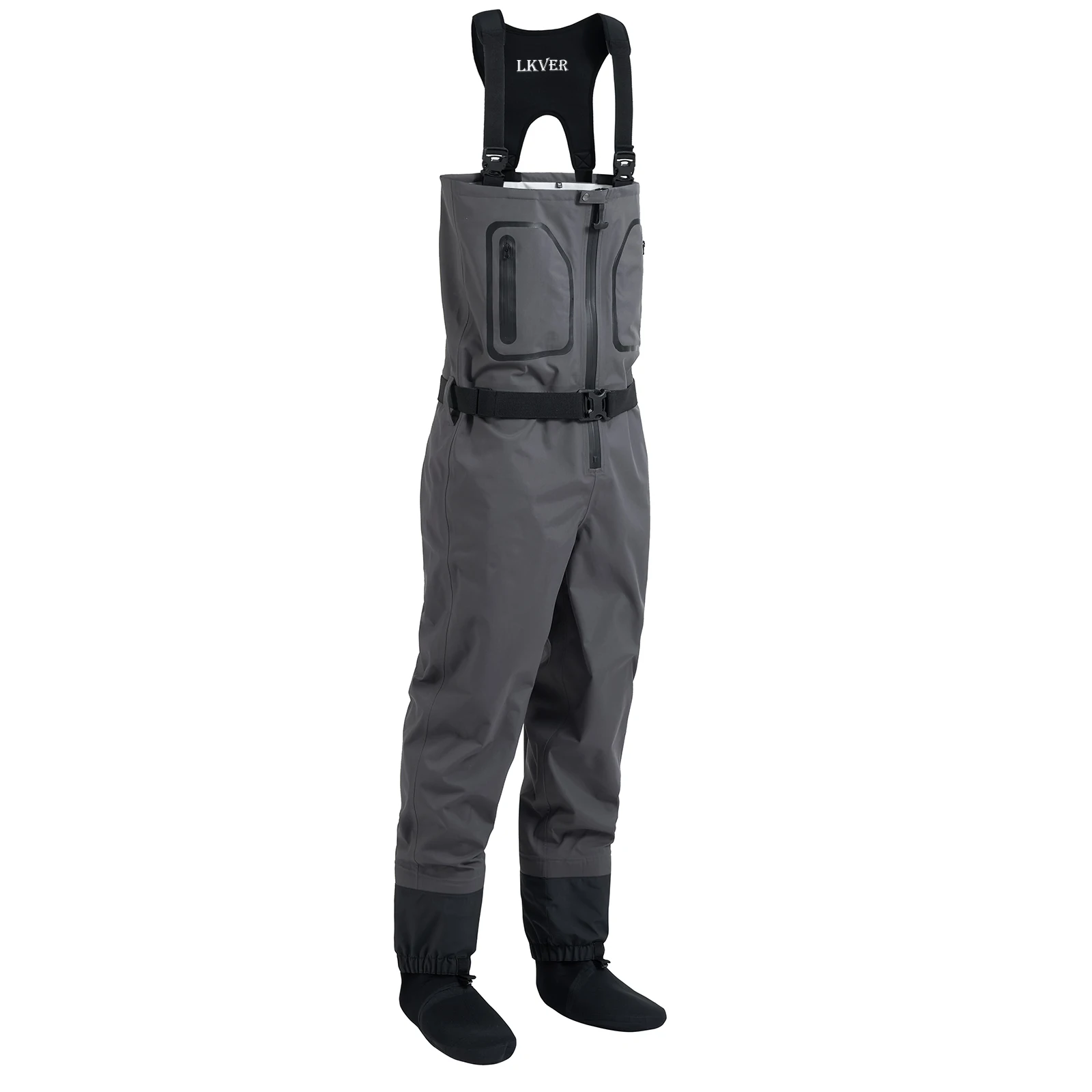 New Men's Fishing Chest  High Quality Waders Waterproof Breathable One-piece Pants With Neoprene Socks For Enjoy Fishing WM2