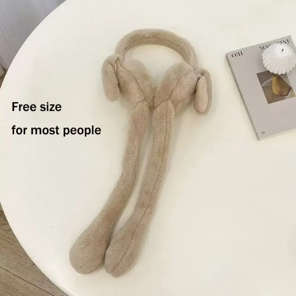 مضحك أرنب الأذن يفشل لينة تتحرك القفز آذان الشتاء الدافئة غطاء للأذنين غطاء حماية الأذن للنساء الفتيات #6