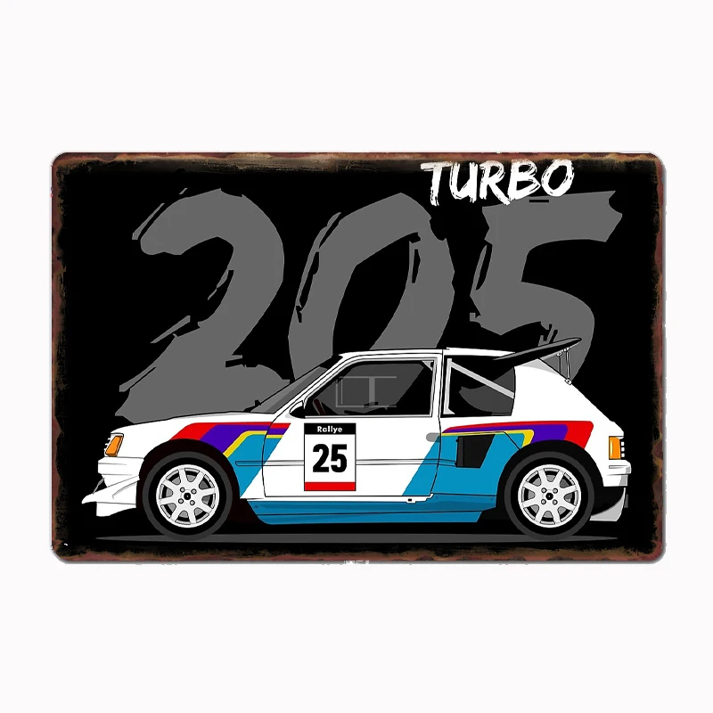 

Peugeot 205 T16 Car Metal Sign Poster Garage Room Decor Custom Tin Home Decor Wall