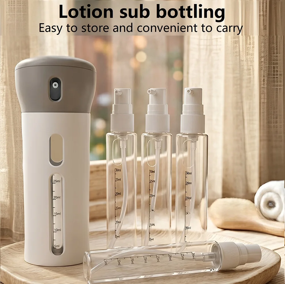 1pc 4-in-1 40ml Emulsion Dispenser Bottle, Travel Bottle, Minimalist with Labels, Travel Dispenser Bottle, Toiletry Container