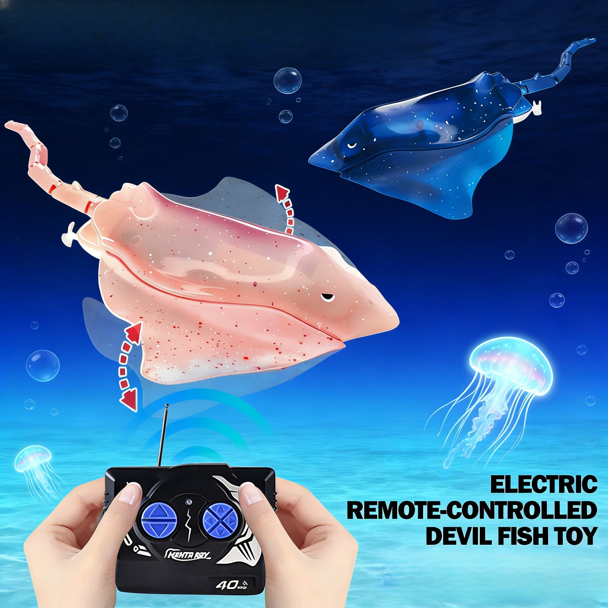 2,4G Control remoto buceo diablo pez doble Motor impermeable simulación bajo el agua barco de alta velocidad juguete regalos juguetes para niños