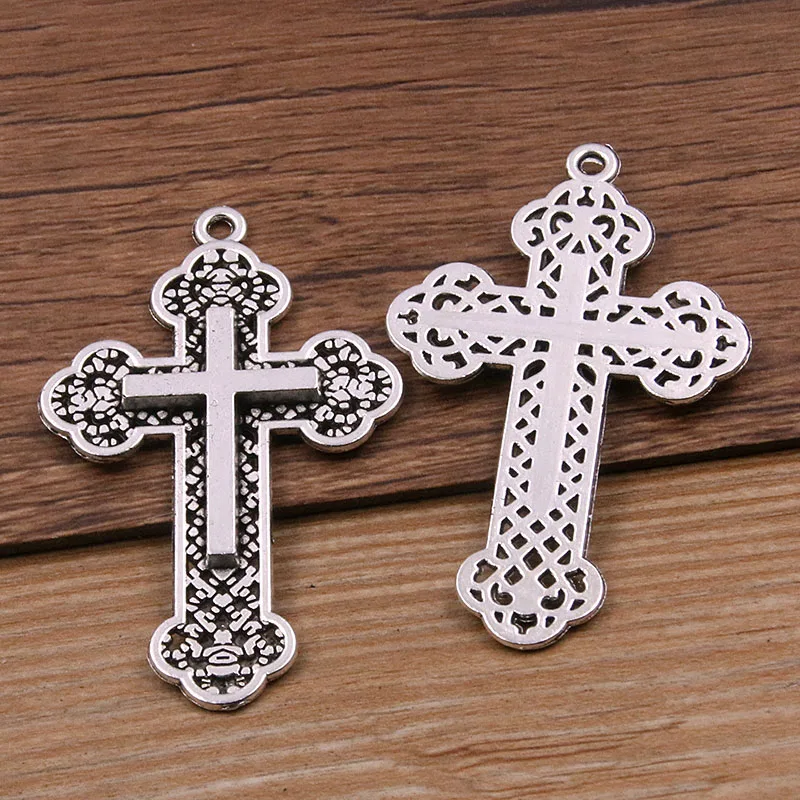 4PCS  Two Style  Cross  Metal Alloy Charms Pendants for Jewelry Making DIY Handmade Craft  Accessorie