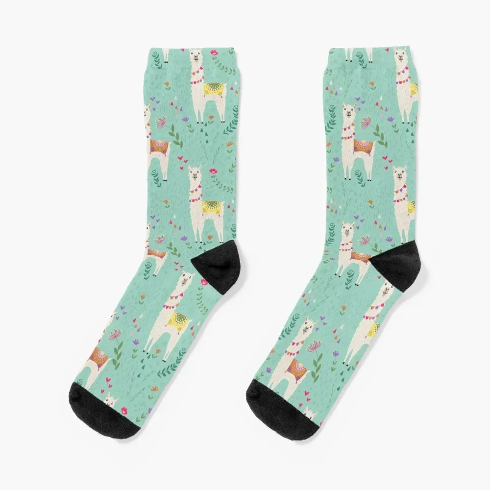 

Festive Llama Socks short winter Man Socks Women's