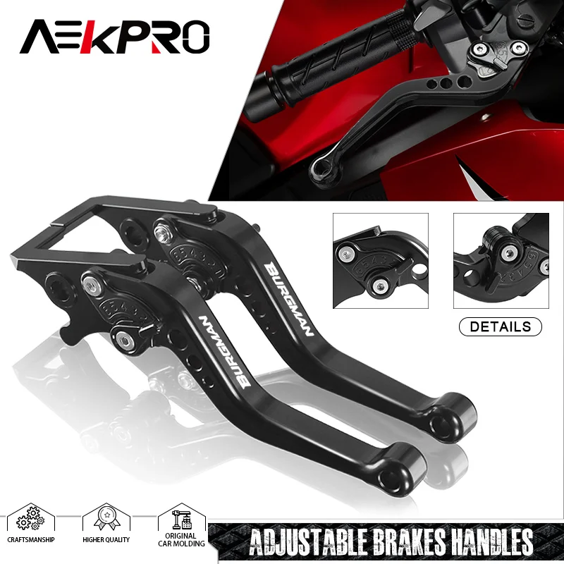 NEW Motorcycle Handlebar Adjustable Short Brake Clutch Handles Levers For BURGMAN 400 UH-125 UH-150 UH-200 AN-250 AN-400 Burgman