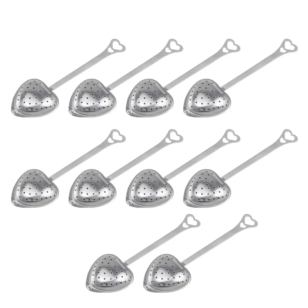 

Stainless Steel Heart Tea Infuser 10pcs Loose Leaf Tea Strainer Filter Reusable Tea Making Tool for Herbal Spice Tea Accessories
