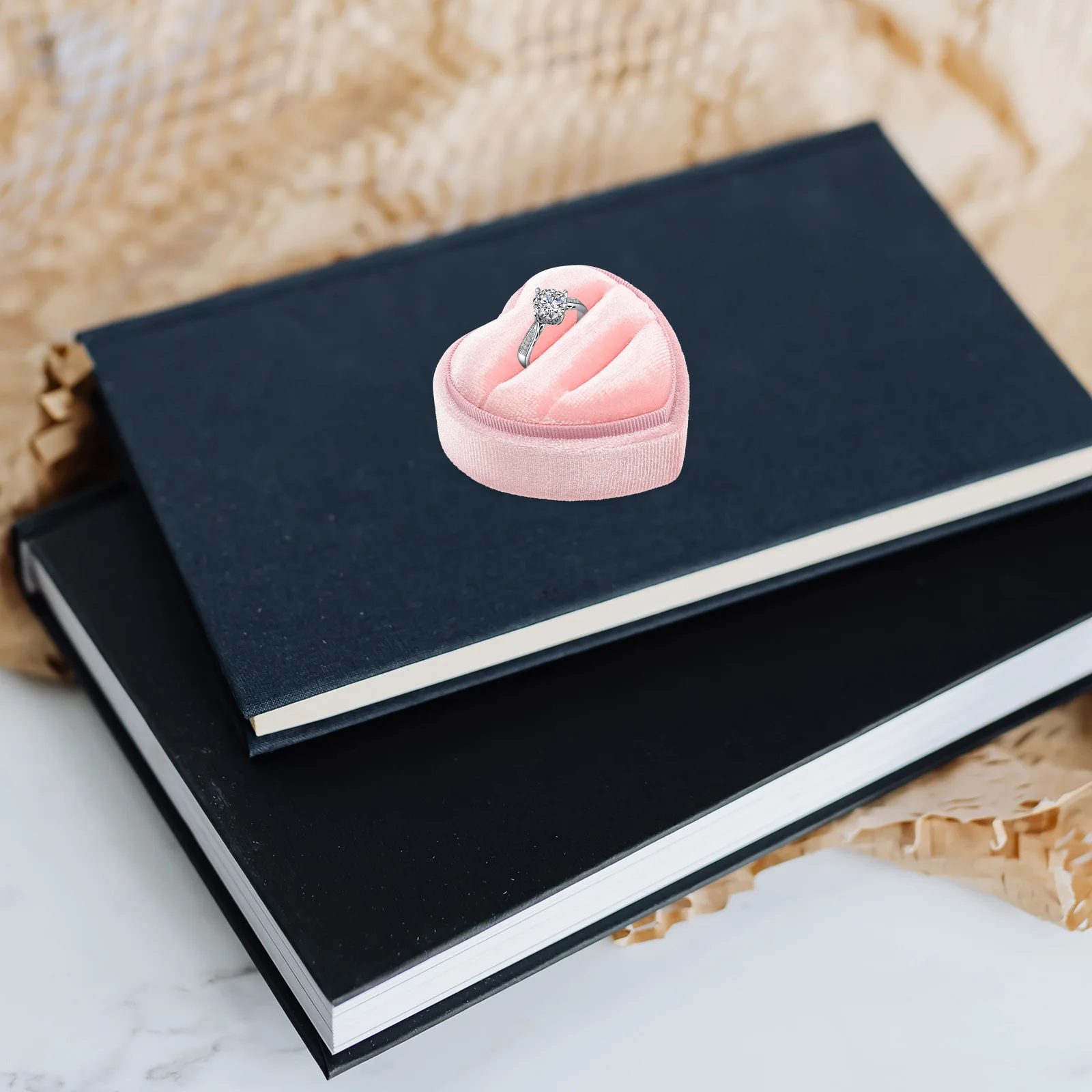 

Luxury Heart Shaped Ring Box Wedding Engagement Proposal Jewelry Gift Earring Necklace Packaging Display Holder Ceremony Gift