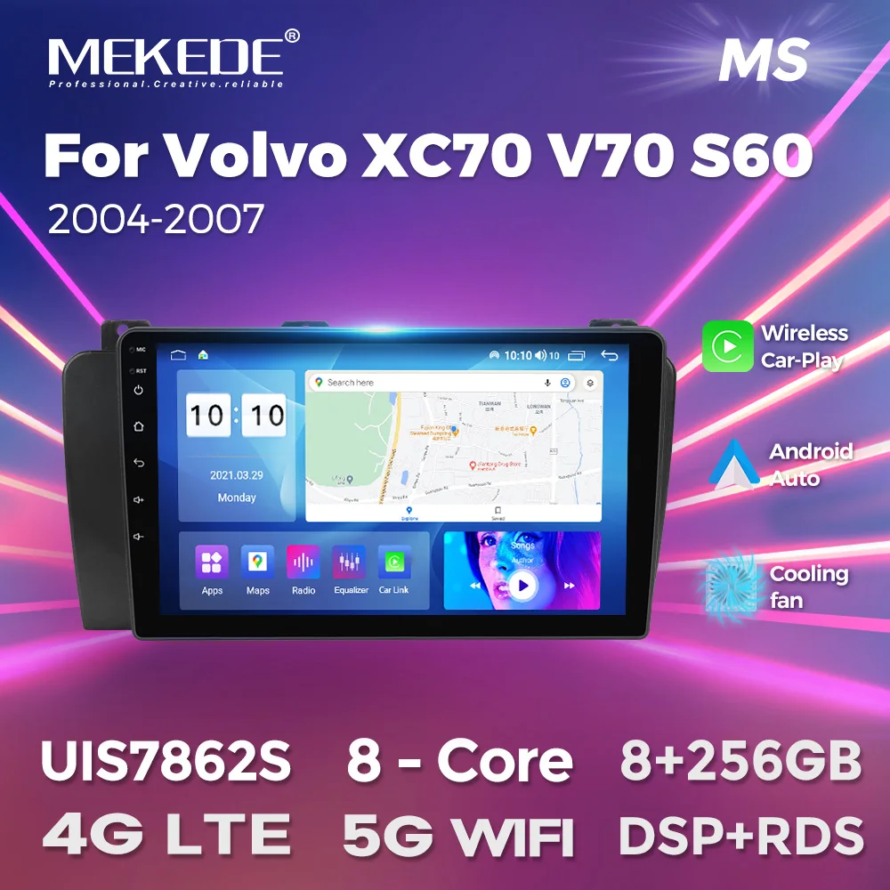 MEKEDE 9inch Car radio Multimedia For Volvo XC70 V70 S60 2004-2007 Smart Screen Wirelessly Carplay Android Auto GPS 5G WIFI 4G