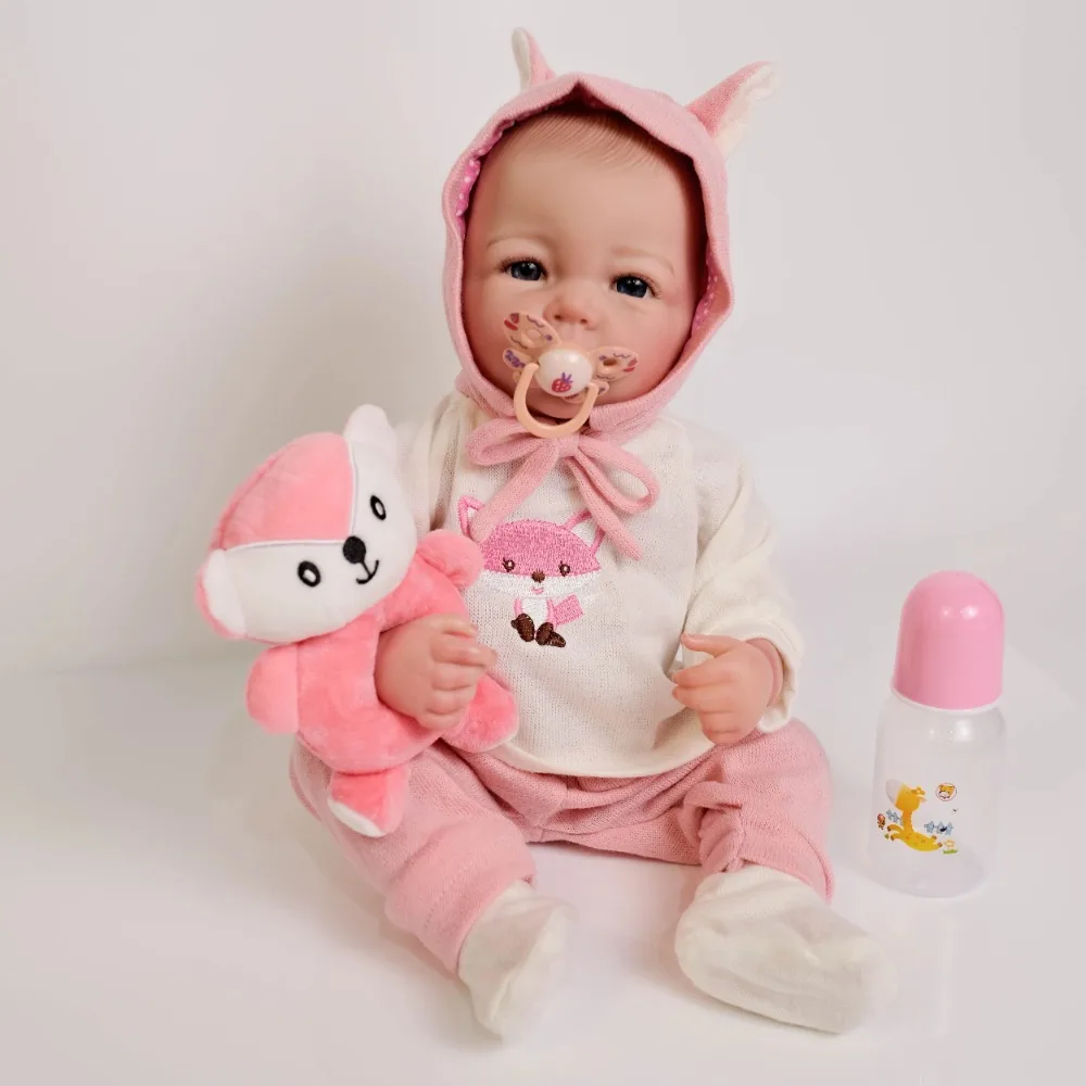 19inch Full Body Silicone Baby Doll Reborn Girl Luca Newborn Baby Multilayers Painting 3D Skin with Visible Veins Bebê Reborn