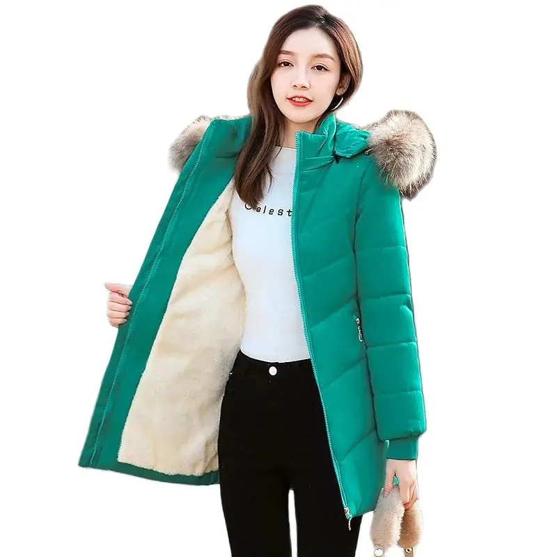 

Winter 2022 New Fashion Down Cotton Women's Long Style Fleece Cold Resistant Loose Warm Slim Cotton Casual CoatWomen's5XL