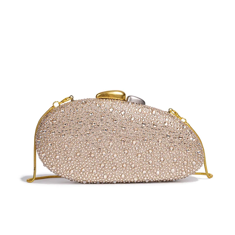  Acrylic Diamond Embedded Ladies Clutch Bag Fashionable Dinner Bag Handheld Women's Bag Macaron Color Chain Lock