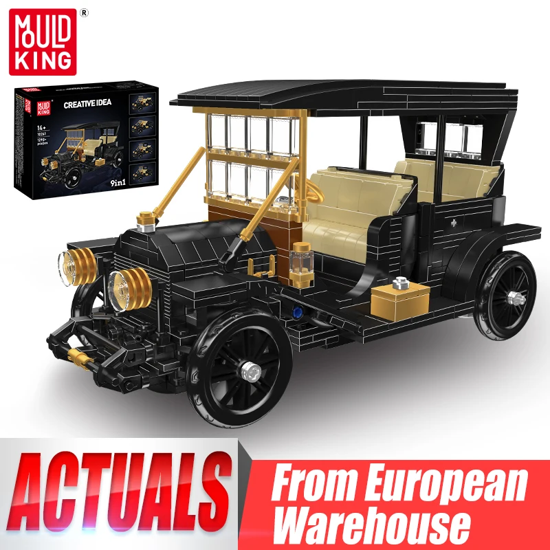 Mould King 10261 Jouets de voitures techniques Le modèle MOC 1910 Model 30 Voiture vintage Blocs de construction à assembler Modèle de voiture ancienne Ensemble de briques Cadeau de Noël pour enfants