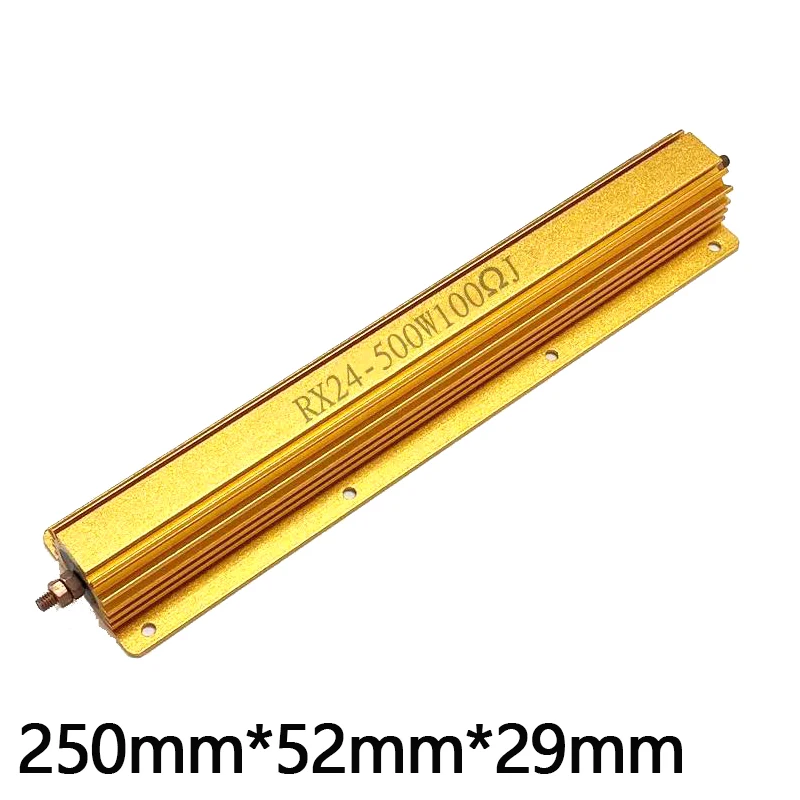 RX24 500W Aluminum Power Metal Shell Case Wirewound Resistor 0.1 0.15 0.22 0.33 0.4 0.47 0.5 0.8 1 1.5 2 2.2 3 3.3 4 4.7 5 6 Ohm
