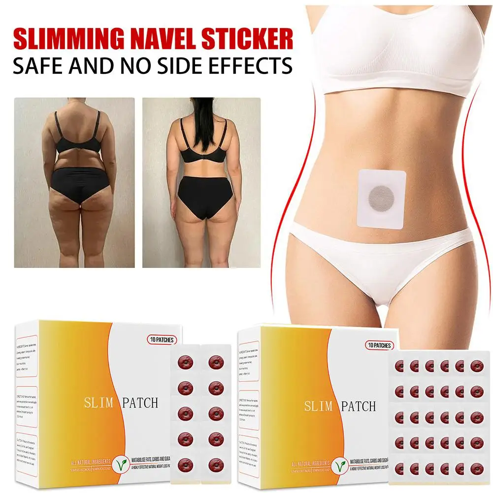 1box Herbal Belly Button Patch Body Slimming Belly Belly Thigh Diet Patch Button Body Power Shaping Button Lazy Weight Loss W8Y4