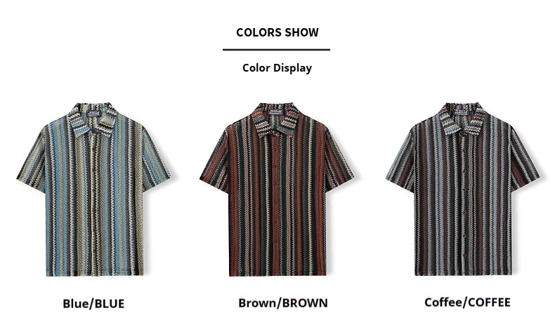 2025 Summer New Men's Ethnic Striped Shirt Boho Lace Mesh Casual Shirt Breathable Linen Blend 3-XXXL