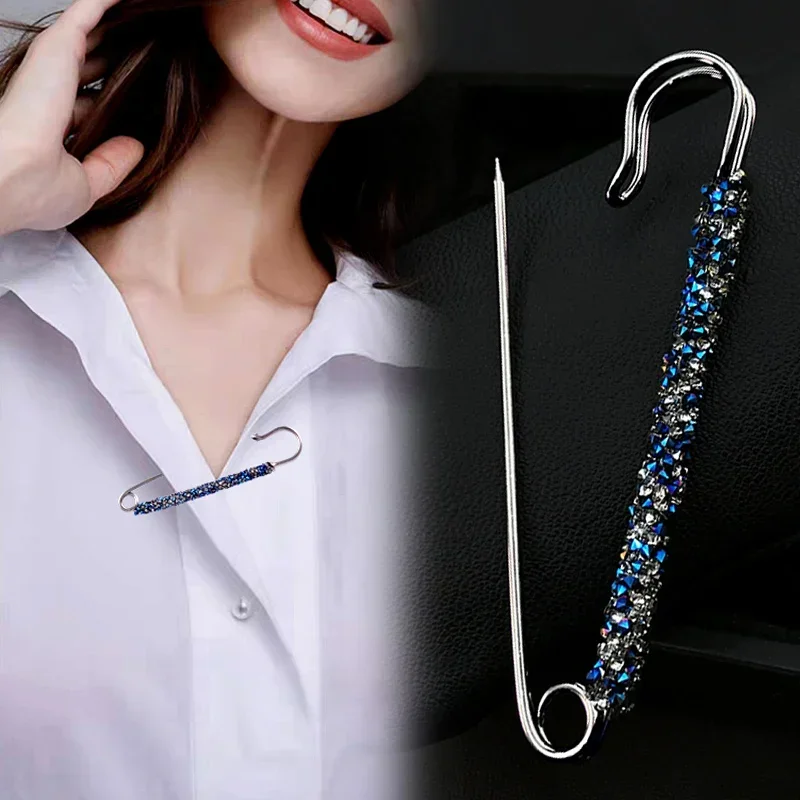 Charming Refined Crystal Rhinestone Branch Brooches Women Adjustment Pants Waist Fixed Clothes Brooch Pin Scarf Lady Jewelry