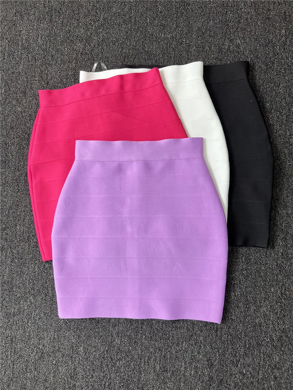 4 Colors 42CM Length Elastic Stripe Bandage Skirts Women High Waist Bodycon Mini Pencil Skirts High Street Evening Club Party